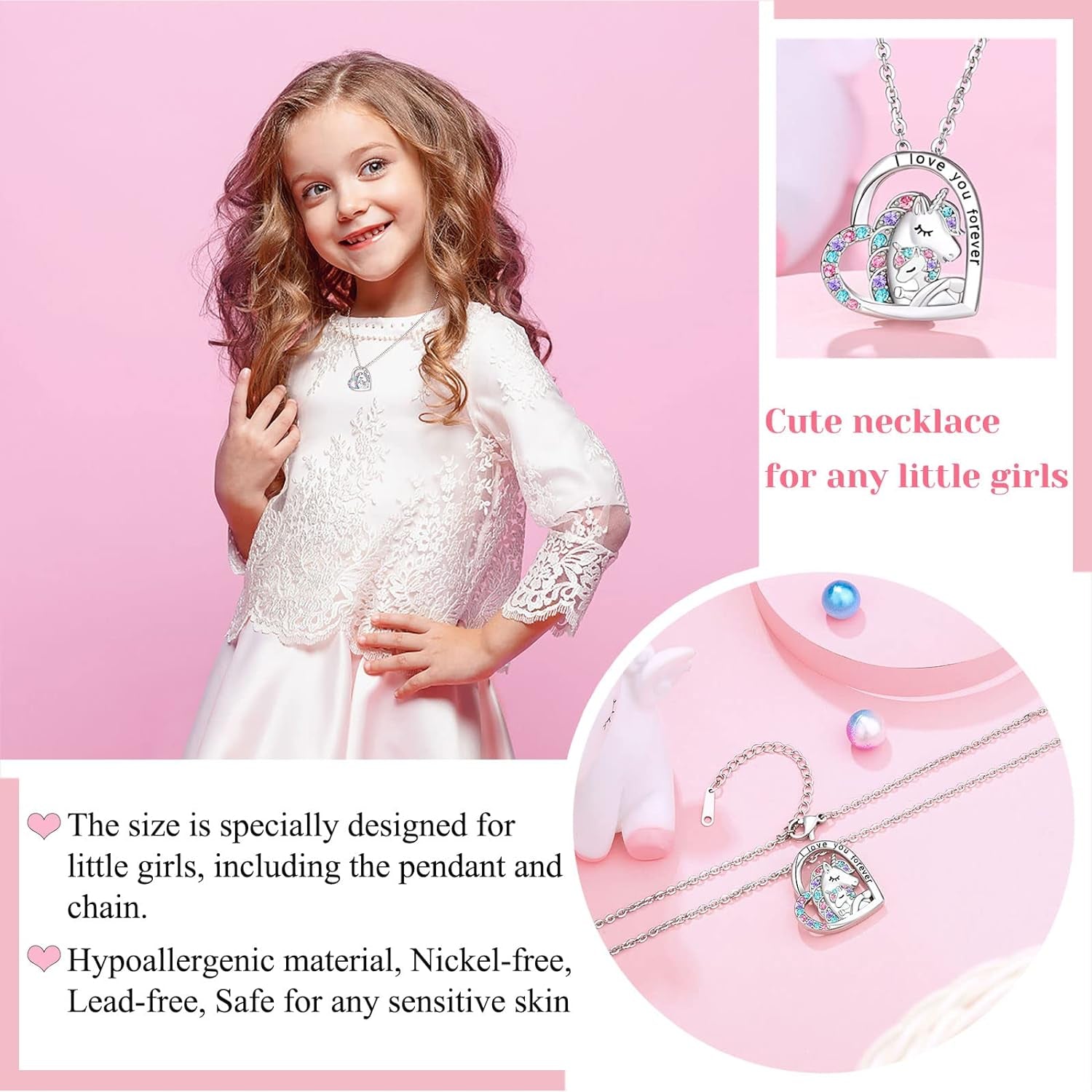 to My Daughter/Granddaughter/Niece Unicorn Necklace, Valentines Birthday Gifts