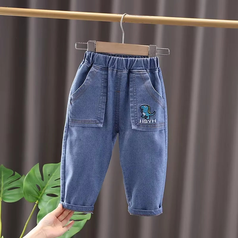 Spring Autumn Children Clothes Kids Boys Girls Cartoon Denim Pants Overalls Infant Outfit Kids Giraffe Fashion Toddler Casual